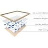 imageHAUS AND HUES Framed Geometric Wall Art  Set of 4 Modern Black and White Abstract Prints Striped Minimalist Artwork for Living Room or Office 8x10 Black FramedBlue Tie Dye