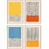 imageHAUS AND HUES Framed Geometric Wall Art  Set of 4 Modern Black and White Abstract Prints Striped Minimalist Artwork for Living Room or Office 8x10 Black FramedColors  Lines