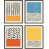 imageHAUS AND HUES Framed Geometric Wall Art  Set of 4 Modern Black and White Abstract Prints Striped Minimalist Artwork for Living Room or Office 8x10 Black FramedColors  Lines