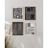 imageHAUS AND HUES Framed Geometric Wall Art  Set of 4 Modern Black and White Abstract Prints Striped Minimalist Artwork for Living Room or Office 8x10 Black FramedMaze Set of 4