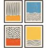 imageHAUS AND HUES Framed Geometric Wall Art  Set of 4 Modern Black and White Abstract Prints Striped Minimalist Artwork for Living Room or Office 8x10 Black FramedColors  Lines
