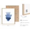 imageHAUS AND HUES Framed Geometric Wall Art  Set of 4 Modern Black and White Abstract Prints Striped Minimalist Artwork for Living Room or Office 8x10 Black FramedAbstract Blue