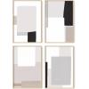 imageHAUS AND HUES Framed Geometric Wall Art  Set of 4 Modern Black and White Abstract Prints Striped Minimalist Artwork for Living Room or Office 8x10 Black FramedShapes  Strokes