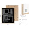 imageHAUS AND HUES Framed Geometric Wall Art  Set of 4 Modern Black and White Abstract Prints Striped Minimalist Artwork for Living Room or Office 8x10 Black FramedMaze Set of 4
