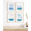 imageHAUS AND HUES Nature Wall Art  Set of 4 Landscape Abstract Prints Watercolor Artwork with Earth Tones Neutral Modern Wall Decor for Home 8x10 Beige FrameSeascape Set of 4