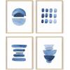 imageHAUS AND HUES Black and White Abstract Wall Art  Set of 4 Geometric Wall Prints Modern Abstract Art Unframed 16x20Abstract Blue