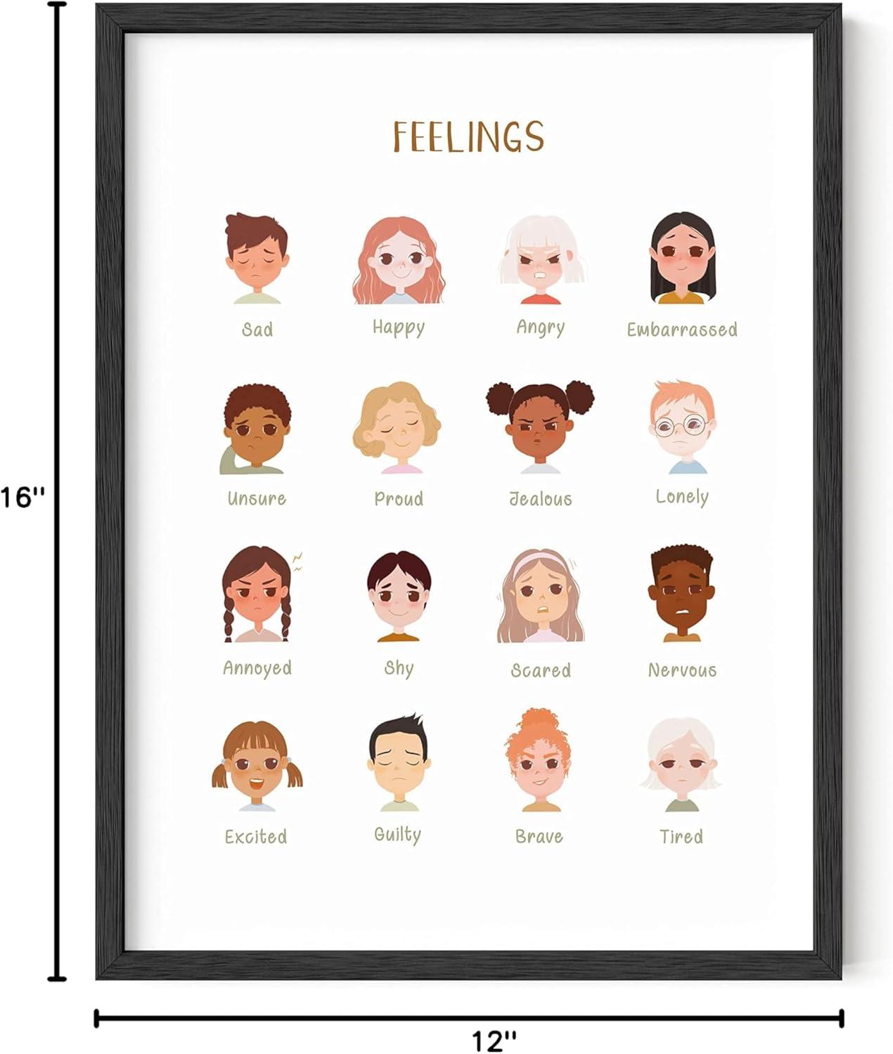 imageHAUS AND HUES Affirmation Posters  Inspirational Positive Wall Art for Office Mental Health ampamp SelfMotivation Decor Daily Affirmations for Kids ampamp SelfLove Quotes Unframed 12x16Feelings Chart