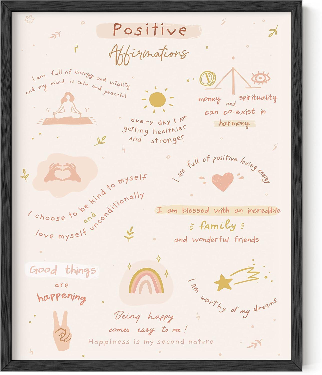 imageHAUS AND HUES Affirmation Posters  Inspirational Positive Wall Art for Office Mental Health ampamp SelfMotivation Decor Daily Affirmations for Kids ampamp SelfLove Quotes Unframed 12x16Positive Affirmations