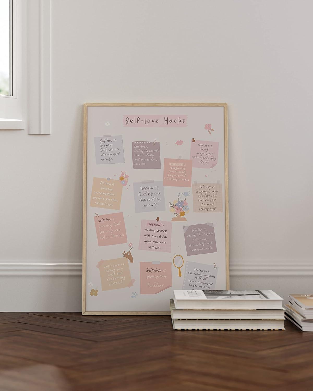 imageHAUS AND HUES Affirmation Posters  Inspirational Positive Wall Art for Office Mental Health ampamp SelfMotivation Decor Daily Affirmations for Kids ampamp SelfLove Quotes Unframed 12x16Self Love Hacks