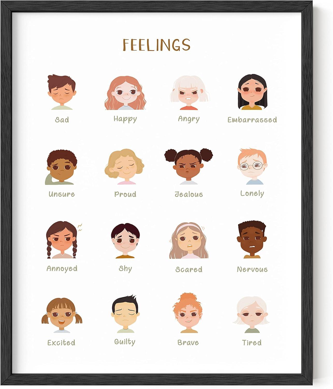 imageHAUS AND HUES Affirmation Posters  Inspirational Positive Wall Art for Office Mental Health ampamp SelfMotivation Decor Daily Affirmations for Kids ampamp SelfLove Quotes Unframed 12x16Feelings Chart