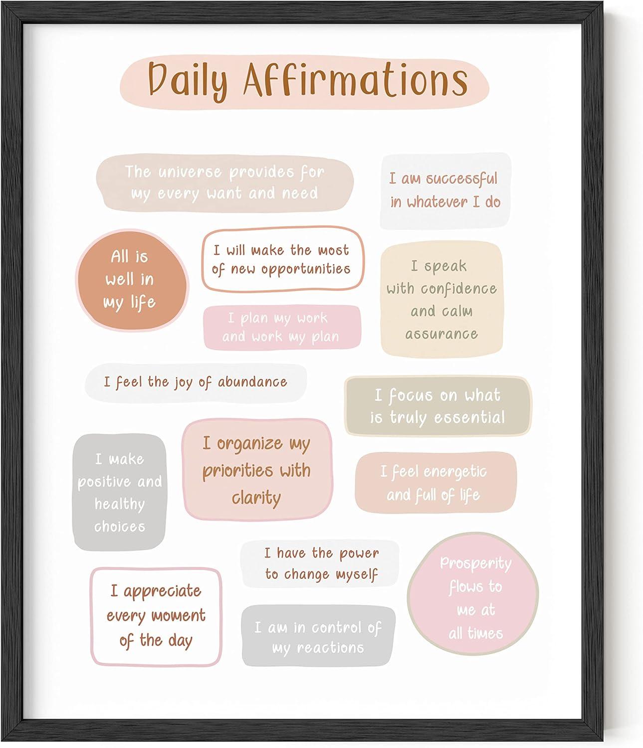 imageHAUS AND HUES Affirmation Posters  Inspirational Positive Wall Art for Office Mental Health ampamp SelfMotivation Decor Daily Affirmations for Kids ampamp SelfLove Quotes Unframed 12x16Daily Affirmations