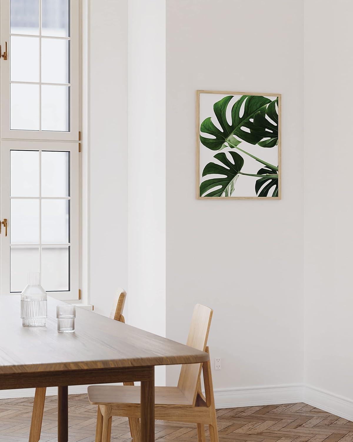 imageHAUS AND HUES Botanical Wall Art  Succulent and Cactus Prints Flower Pot Artwork for Home or Office Decor Beige Frame 16x20Monstera