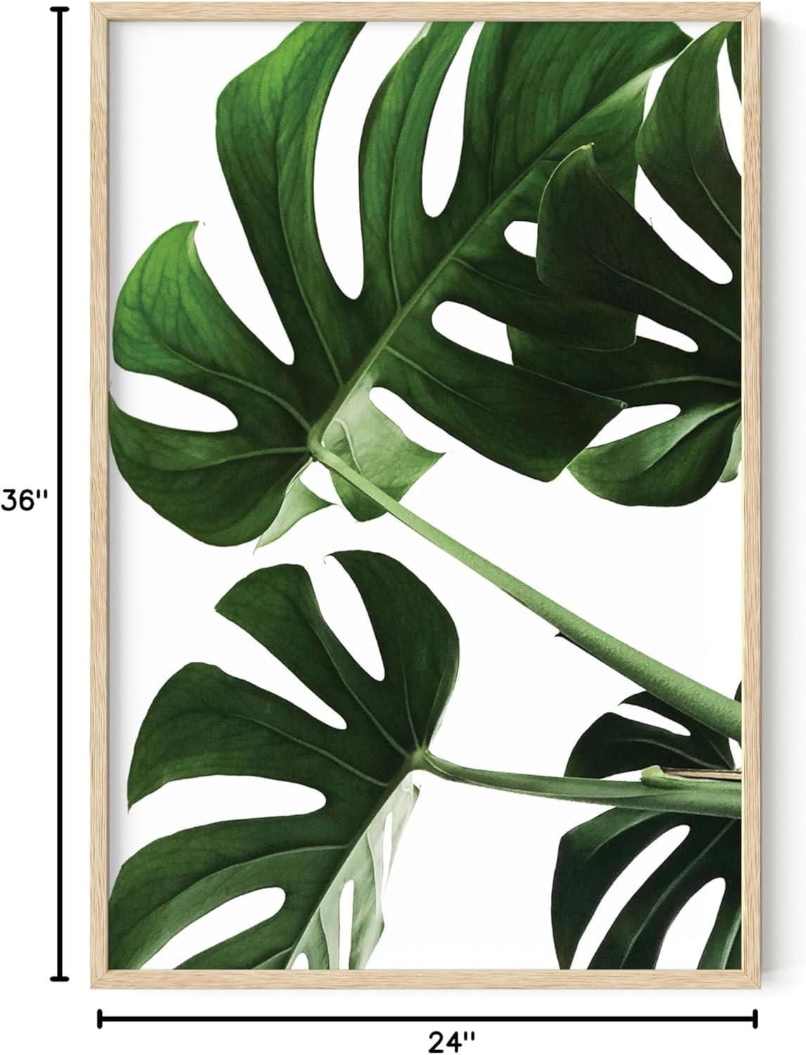 imageHAUS AND HUES Botanical Wall Art  Succulent and Cactus Prints Flower Pot Artwork for Home or Office Decor Beige Frame 16x20Monstera