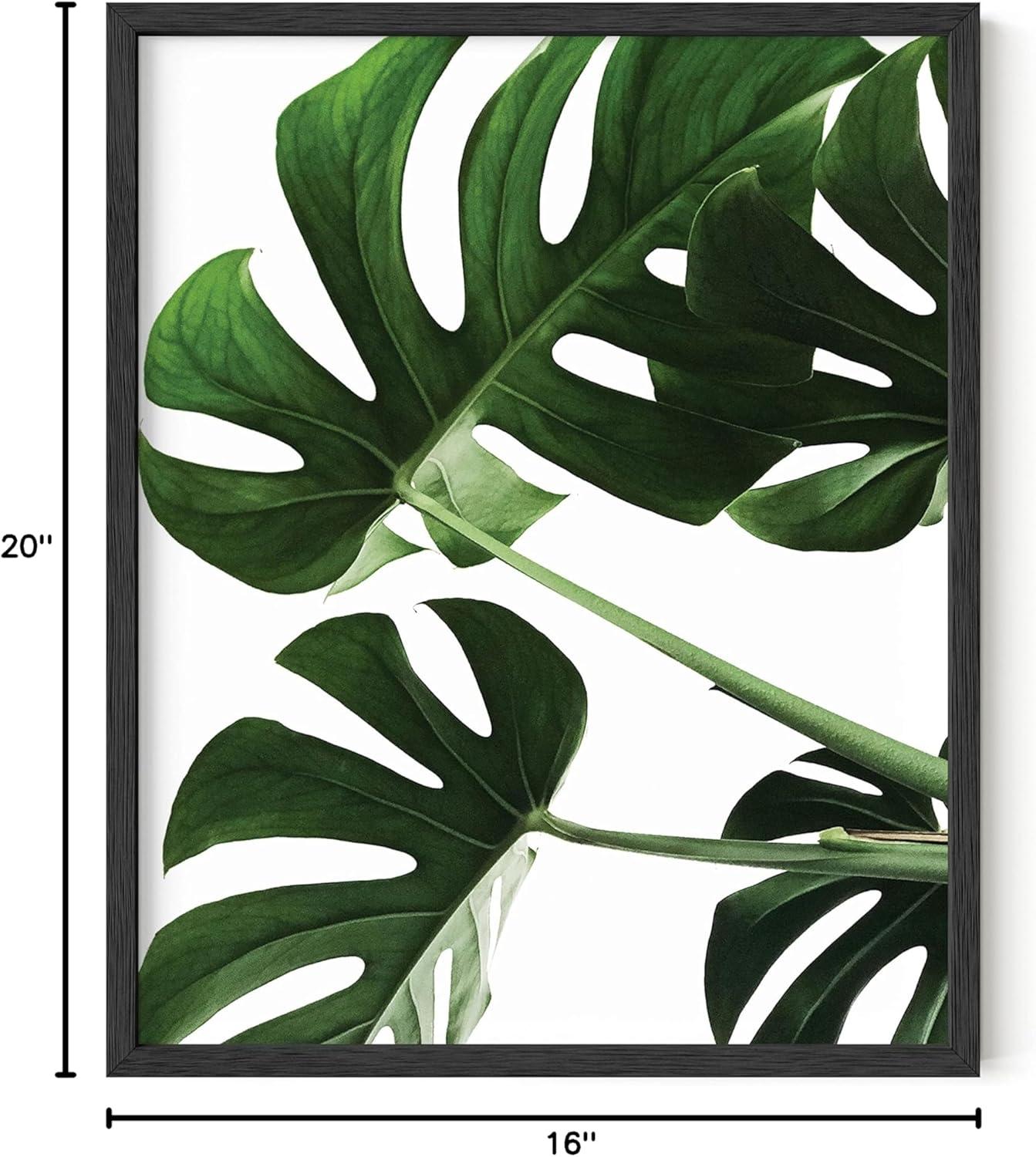 imageHAUS AND HUES Botanical Wall Art  Succulent and Cactus Prints Flower Pot Artwork for Home or Office Decor Beige Frame 16x20Monstera