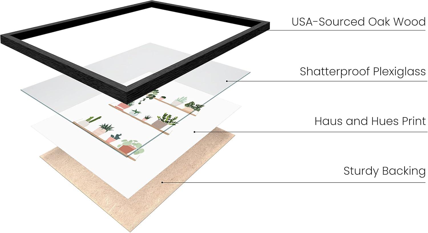 imageHAUS AND HUES Botanical Wall Art  Succulent and Cactus Prints Flower Pot Artwork for Home or Office Decor Beige Frame 16x20Pots on Shelves