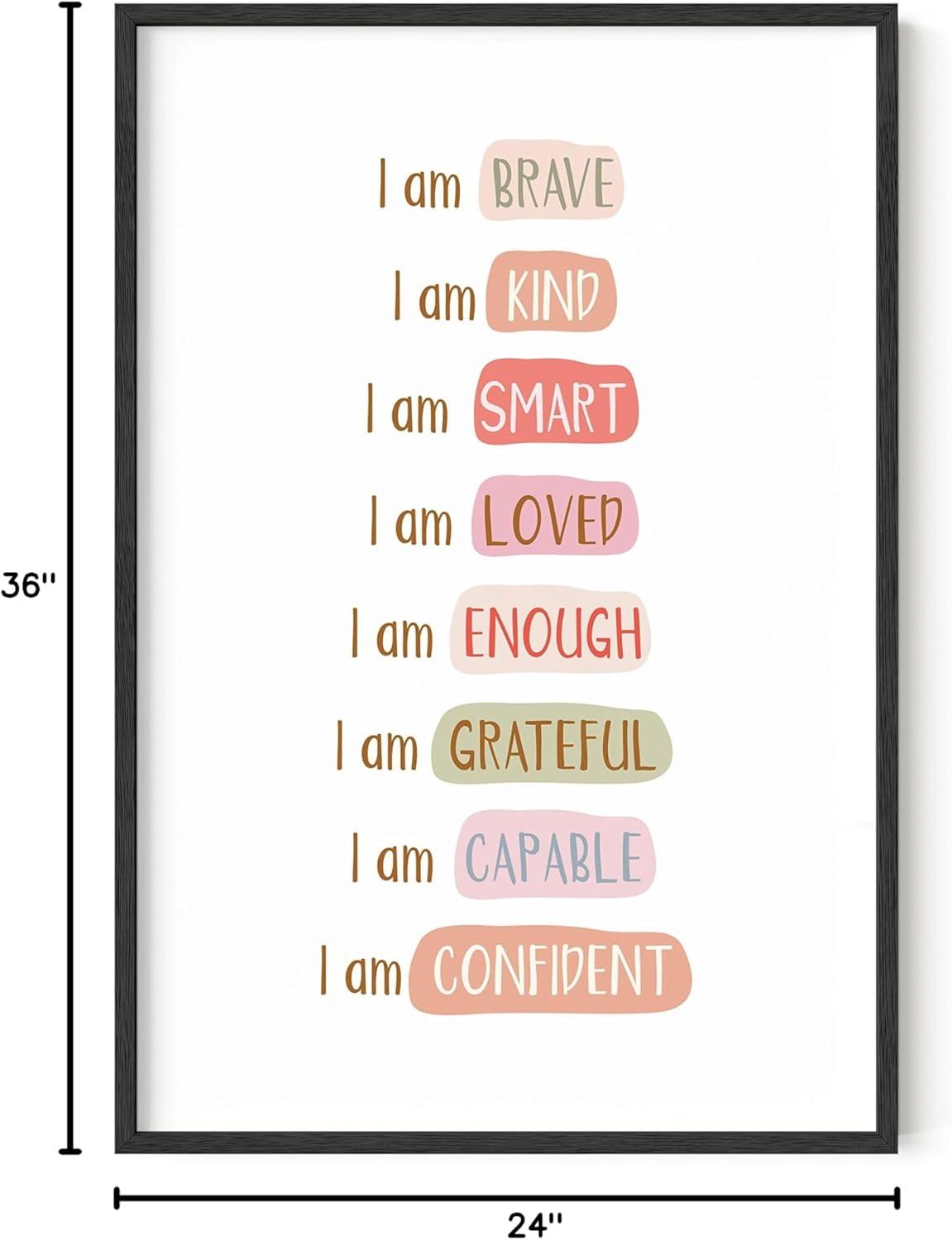 imageHAUS AND HUES Motivational Positive Quotes  Healthy Relationship ampamp Mental Health Posters Counseling Inspirational Wall Art for Offices Couples Therapy Decor Unframed 12x16I am Affirmations