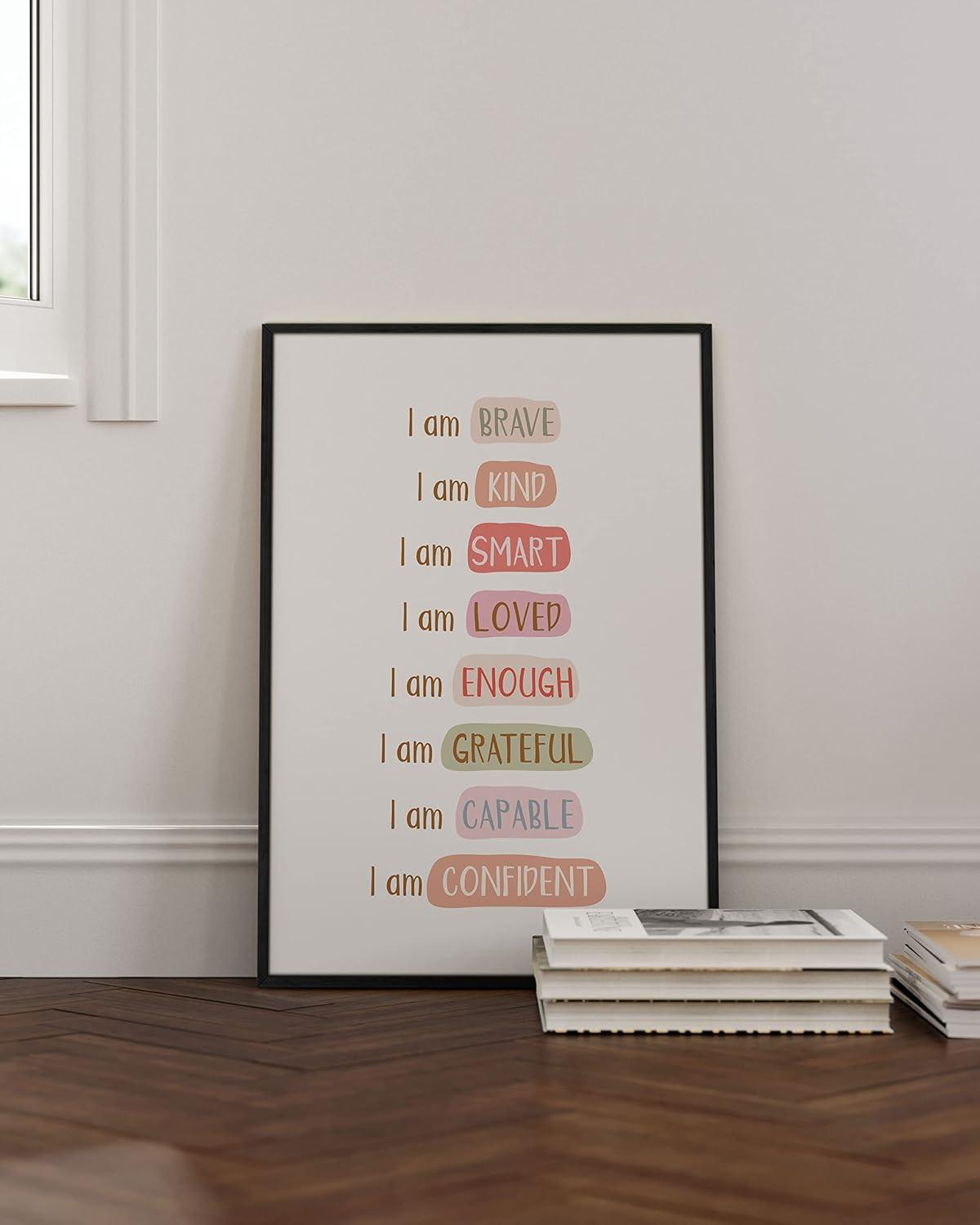 imageHAUS AND HUES Motivational Positive Quotes  Healthy Relationship ampamp Mental Health Posters Counseling Inspirational Wall Art for Offices Couples Therapy Decor Unframed 12x16I am Affirmations