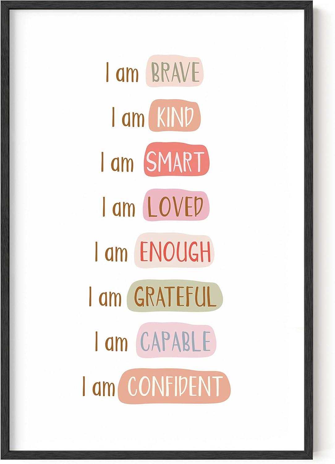 imageHAUS AND HUES Motivational Positive Quotes  Healthy Relationship ampamp Mental Health Posters Counseling Inspirational Wall Art for Offices Couples Therapy Decor Unframed 12x16I am Affirmations