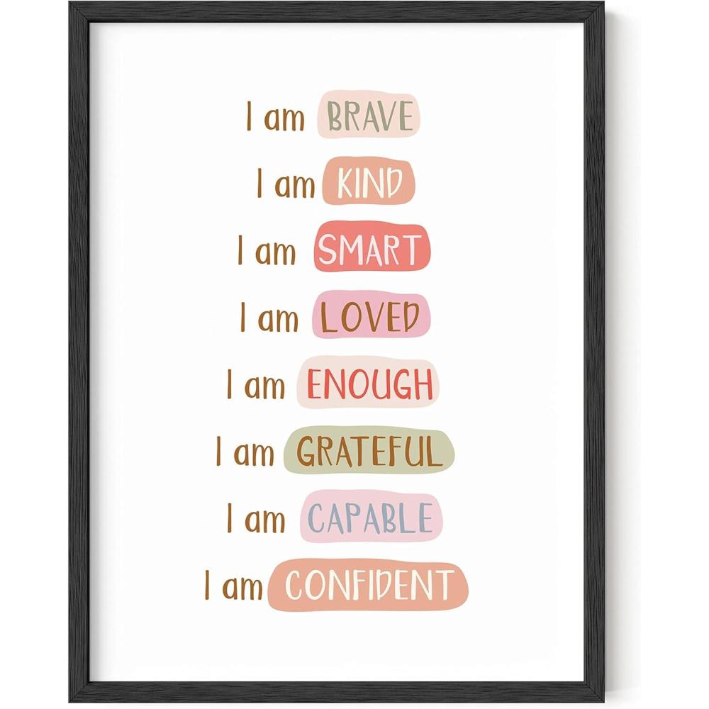 imageHAUS AND HUES Motivational Positive Quotes  Healthy Relationship ampamp Mental Health Posters Counseling Inspirational Wall Art for Offices Couples Therapy Decor Unframed 12x16I am Affirmations