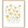 imageHAUS AND HUES Botanical Wall Art  Succulent and Cactus Prints Flower Pot Artwork for Home or Office Decor Beige Frame 16x20Yellow Cosmos