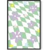 imageHAUS AND HUES Danish Pastel Aesthetic Green Wall Art  Cute Floral Posters for Home Decor  Pastel Room Decor 24quot x 36quot UnframedGreen Checkerboard