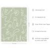 imageHAUS AND HUES Danish Pastel Aesthetic Green Wall Art  Cute Floral Posters for Home Decor  Pastel Room Decor 24quot x 36quot UnframedGreen Face Line