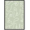 imageHAUS AND HUES Danish Pastel Aesthetic Green Wall Art  Cute Floral Posters for Home Decor  Pastel Room Decor 24quot x 36quot UnframedGreen Face Line