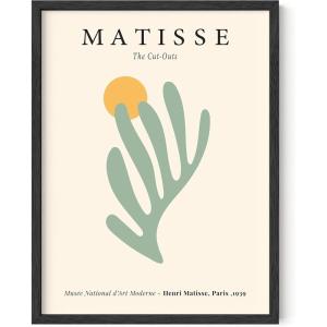 imageHAUS AND HUES Danish Pastel Matisse Poster  Aesthetic Room Decor Print ampamp Sage Green Wall Cutout Art Print Modern Abstract Art Black Framed 12x16