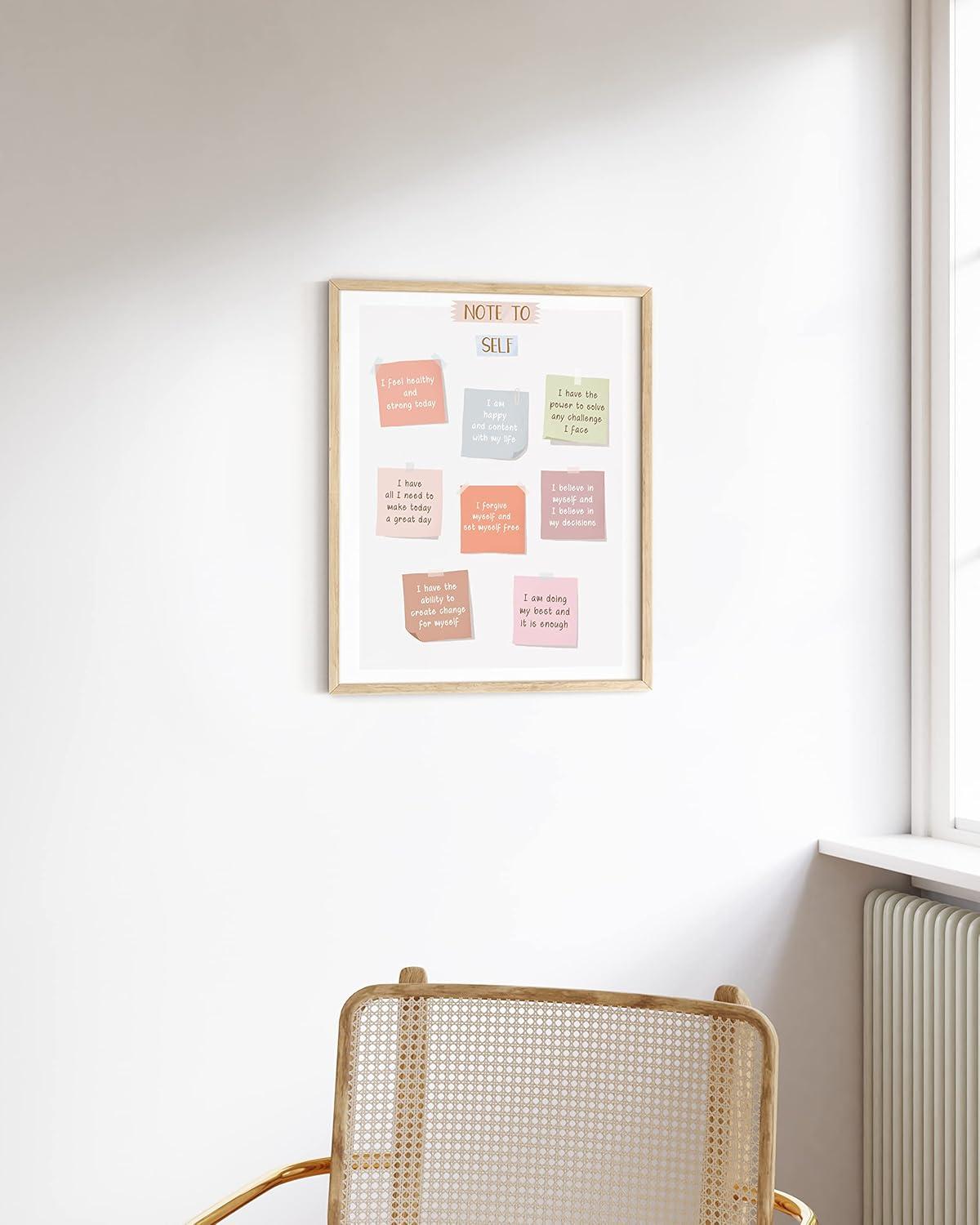 imageHAUS AND HUES Positive Affirmations Wall Art  Inspirational Quotes ampamp Encouragement Decor for Women Stay Positive Motivational Poster Unframed 24x36Notes to Self