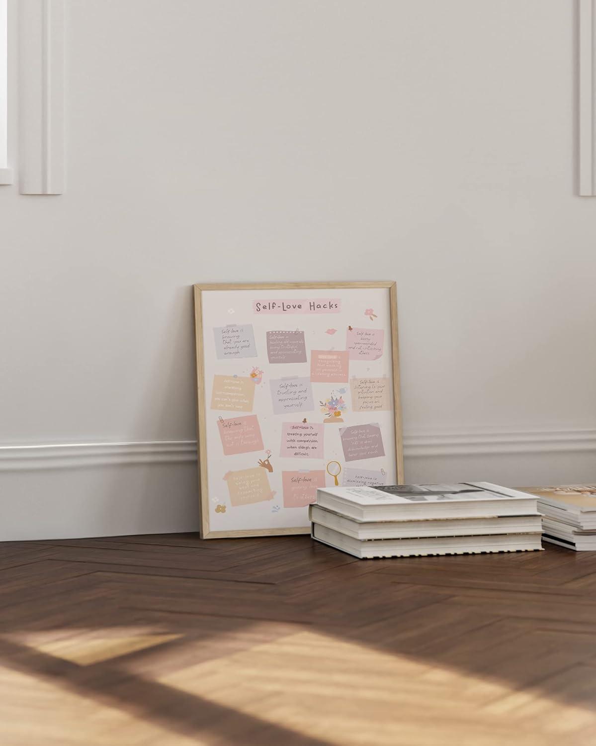 imageHAUS AND HUES Positive Affirmations Wall Art  Inspirational Quotes ampamp Encouragement Decor for Women Stay Positive Motivational Poster Unframed 24x36Self Love Hacks