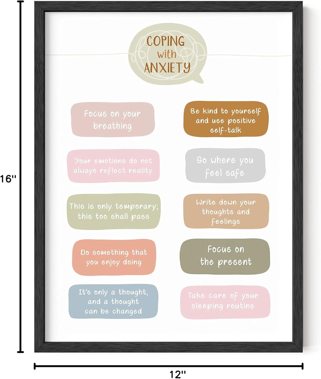 imageHaus and Hues Motivational Positive Quotes  Principles for a Healthy Relationship Mental Health Poster Counseling Inspirational Poster for Office Mental Health Art Print Individual Unframed 16x20Coping with Anxiety