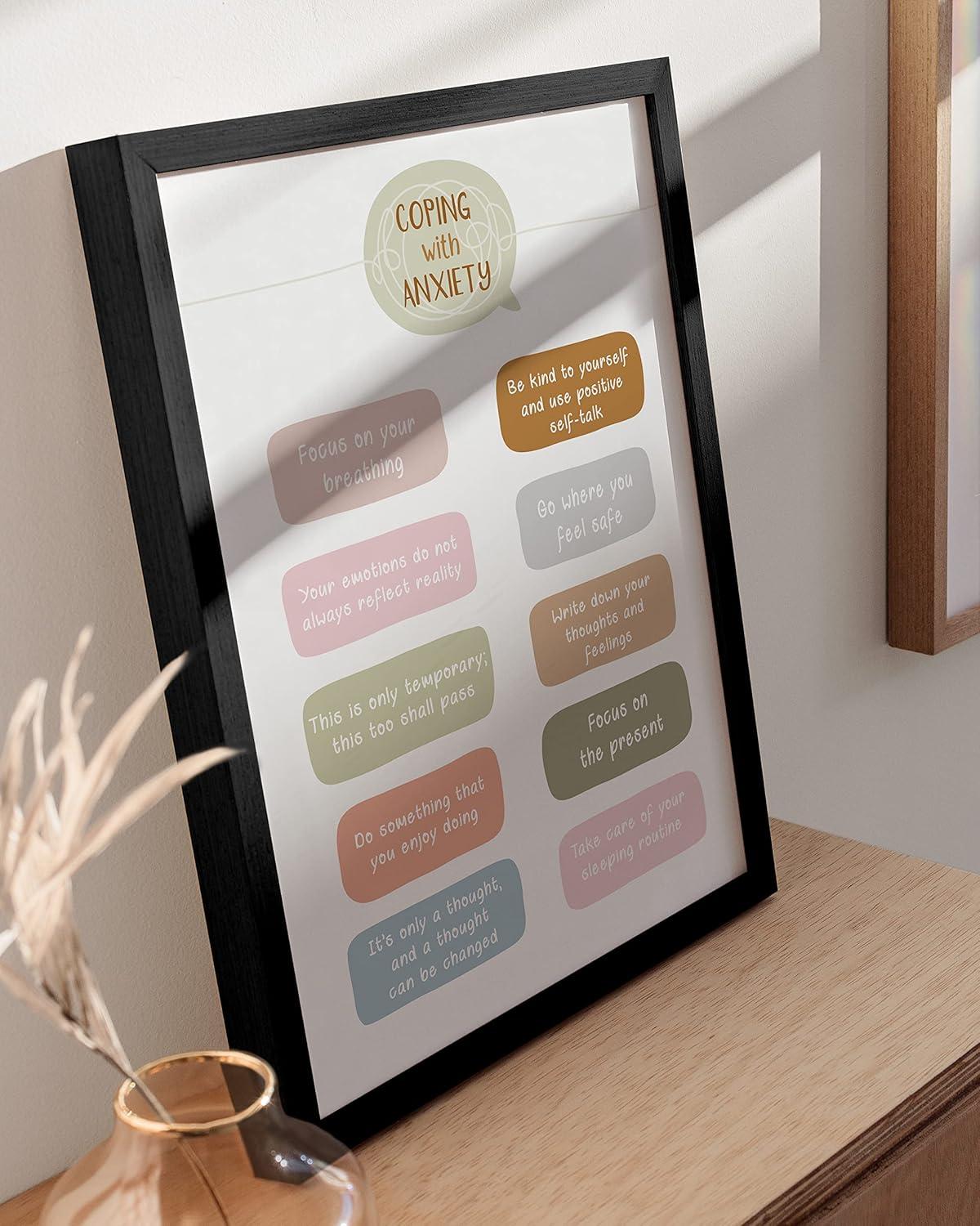 imageHaus and Hues Motivational Positive Quotes  Principles for a Healthy Relationship Mental Health Poster Counseling Inspirational Poster for Office Mental Health Art Print Individual Unframed 16x20Coping with Anxiety