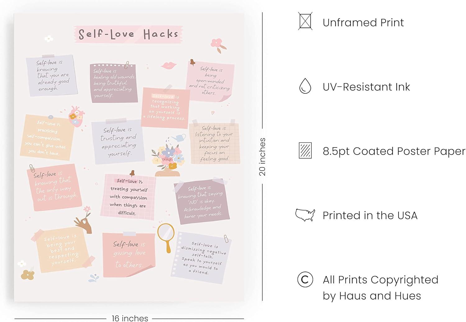 imageHaus and Hues Motivational Positive Quotes  Principles for a Healthy Relationship Mental Health Poster Counseling Inspirational Poster for Office Mental Health Art Print Individual Unframed 16x20Self Love Hacks