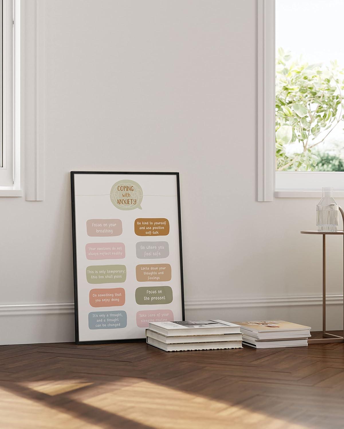 imageHaus and Hues Motivational Positive Quotes  Principles for a Healthy Relationship Mental Health Poster Counseling Inspirational Poster for Office Mental Health Art Print Individual Unframed 16x20Coping with Anxiety