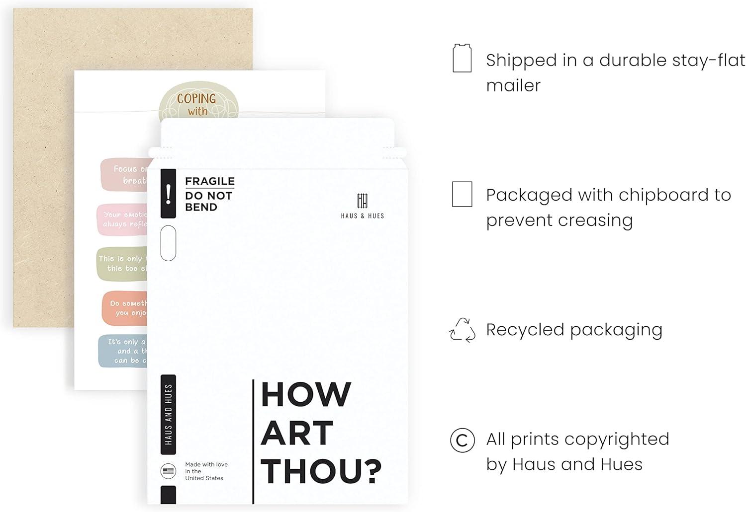 imageHaus and Hues Motivational Positive Quotes  Principles for a Healthy Relationship Mental Health Poster Counseling Inspirational Poster for Office Mental Health Art Print Individual Unframed 16x20Coping with Anxiety