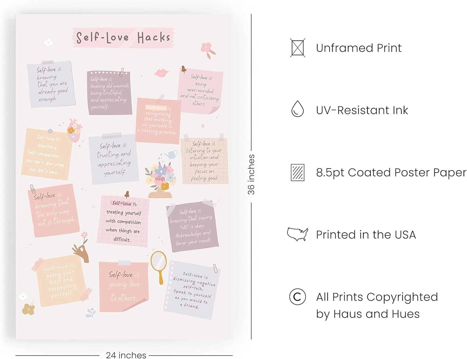 imageHaus and Hues Motivational Positive Quotes  Principles for a Healthy Relationship Mental Health Poster Counseling Inspirational Poster for Office Mental Health Art Print Individual Unframed 16x20Self Love Hacks