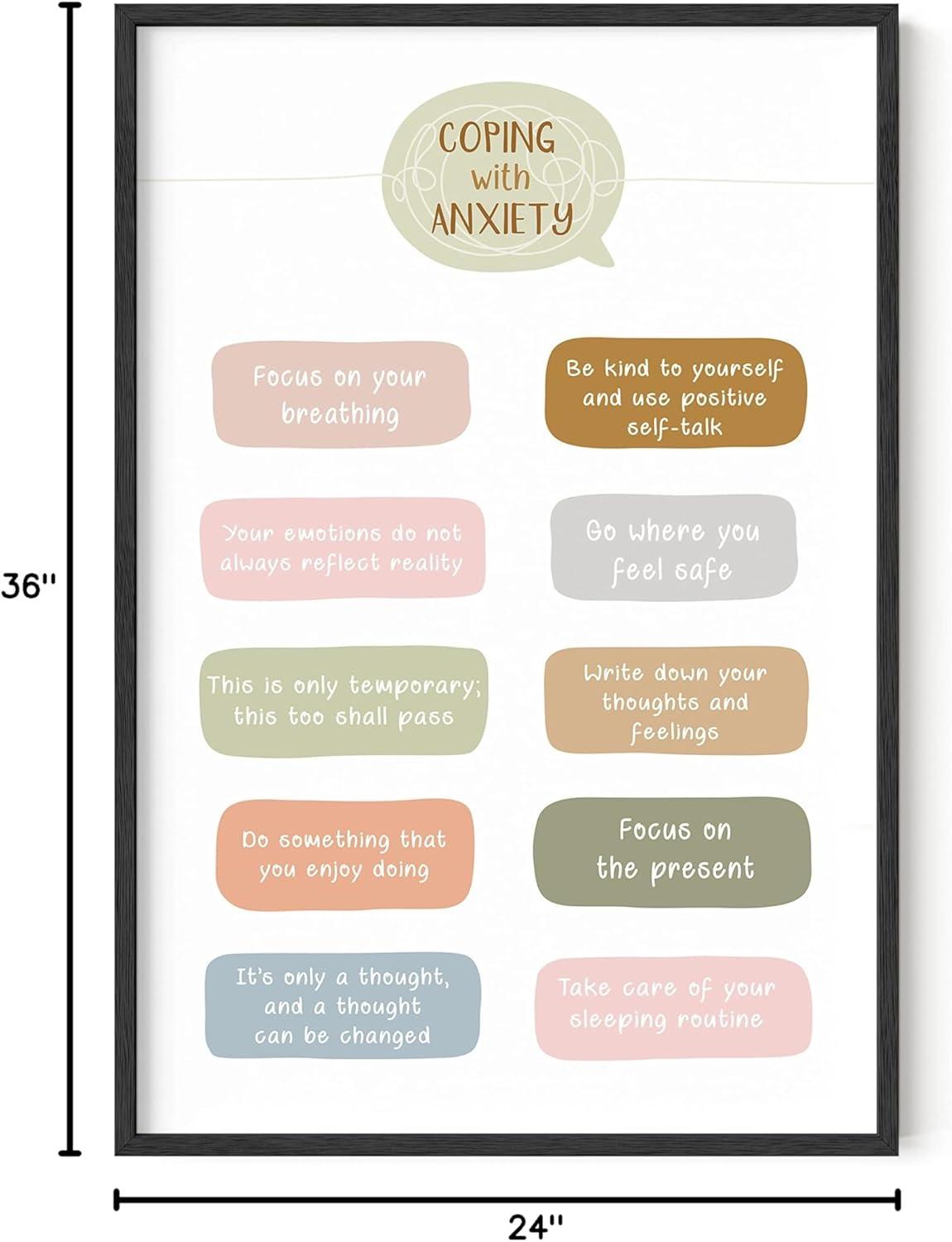 imageHaus and Hues Motivational Positive Quotes  Principles for a Healthy Relationship Mental Health Poster Counseling Inspirational Poster for Office Mental Health Art Print Individual Unframed 16x20Coping with Anxiety