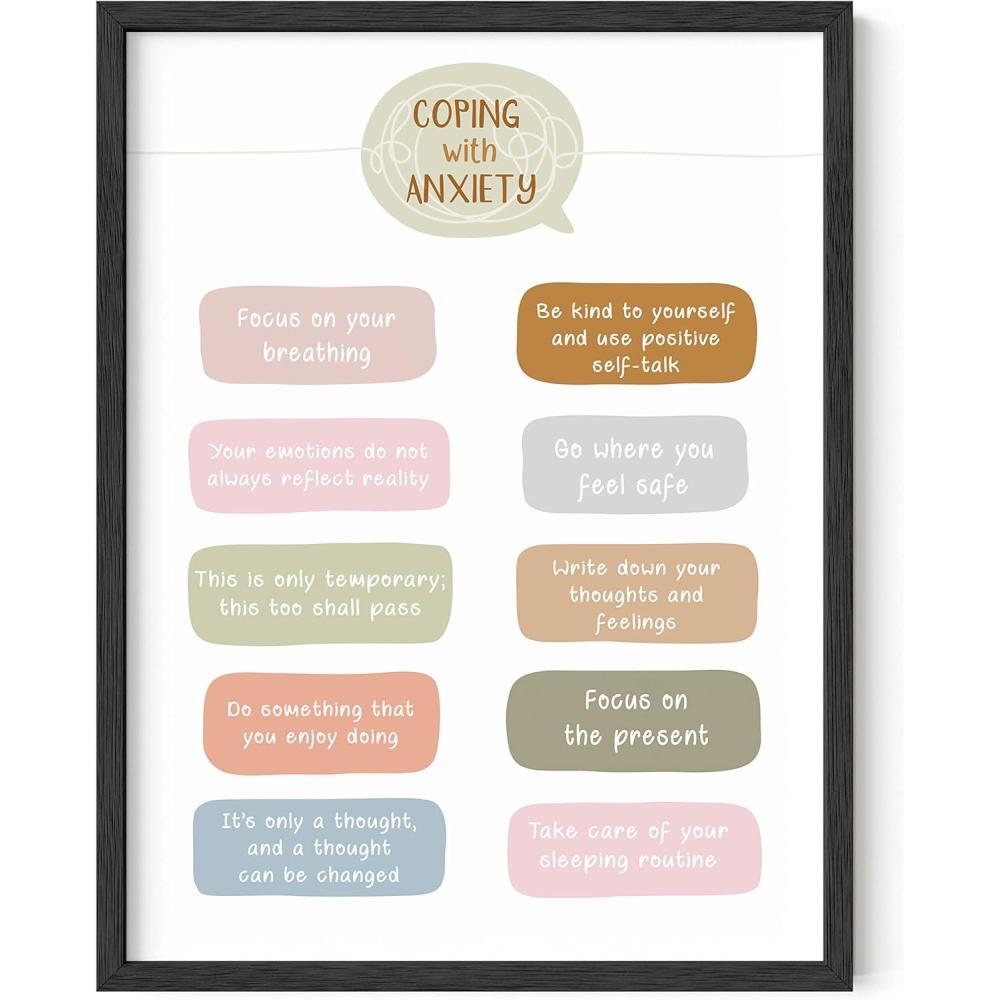imageHaus and Hues Motivational Positive Quotes  Principles for a Healthy Relationship Mental Health Poster Counseling Inspirational Poster for Office Mental Health Art Print Individual Unframed 16x20Coping with Anxiety