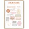 imageHAUS AND HUES Positive Affirmations Wall Art  Inspirational Quotes ampamp Encouragement Decor for Women Stay Positive Motivational Poster Unframed 24x36Daily Affirmations