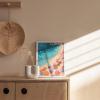 imageHAUS AND HUES Beach Wall Art  Coastal Art Print for Living Room Beachy Wall Decor for Oceanthemed Bedroom Modern Coastal Beach PaintingPink Orange Beach 2 Unframed 12x16Pink Orange Beach 2