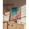 imageHAUS AND HUES Beach Wall Art  Coastal Art Print for Living Room Beachy Wall Decor for Oceanthemed Bedroom Modern Coastal Beach PaintingPink Orange Beach 2 Unframed 12x16Pink Orange Beach 2
