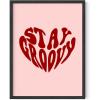imageHAUS AND HUES Dorm Wall Art  Cool Wall Art Poster for Girls Dorm Room Cute Girly Picture for Bedroom Aesthetic Dorm Print Stay Groovy Unframed 12x16