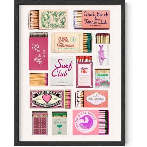 imageHAUS AND HUES Dorm Room Wall Art  Aesthetic College Dorm Wall Art for Girls Trendy Apartment Decor for Bedroom Cute Picture for BedroomPink Matches Unframed 12x16