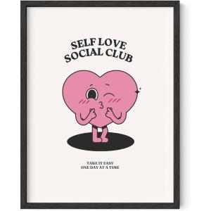 imageHAUS AND HUES Dorm Room Wall Art  Aesthetic College Dorm Wall Art for Girls Trendy Apartment Decor for Bedroom Cute Picture for BedroomSelf Love Club Unframed 12x16
