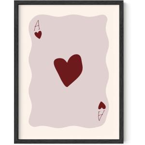 imageHAUS AND HUES Dorm Wall Art  Cool Wall Art Poster for Girls Dorm Room Cute Girly Picture for Bedroom Aesthetic Dorm Print Ace of Hearts Unframed 12x16
