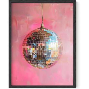 imageHAUS AND HUES Dorm Wall Art  Cool Wall Art Poster for Girls Dorm Room Cute Girly Picture for Bedroom Aesthetic Dorm Print Disco Ball Unframed 12x16
