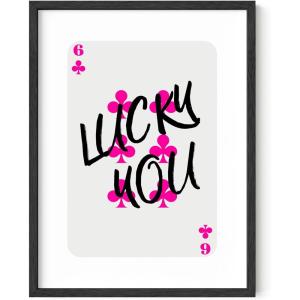 imageHAUS AND HUES Dorm Wall Art  Cool Wall Art Poster for Girls Dorm Room Cute Girly Picture for Bedroom Aesthetic Dorm Print Lucky You Card Unframed 12x16