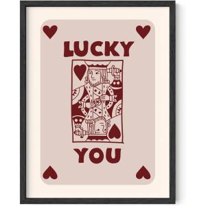 imageHAUS AND HUES Dorm Wall Art  Cool Wall Art Poster for Girls Dorm Room Cute Girly Picture for Bedroom Aesthetic Dorm Print Pink King of Hearts Unframed 12x16