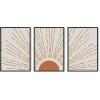 imageHAUS AND HUES Abstract Art Wall Decor  Set of 3 Abstract Wall Art for Living Room Blue Posters Geometric Wall Art Abstract Room Posters Aesthetic Colorful Wall Art Black Frame 24x36Thin Sun Rays