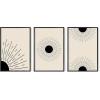 imageHAUS AND HUES Abstract Art Wall Decor  Set of 3 Abstract Wall Art for Living Room Blue Posters Geometric Wall Art Abstract Room Posters Aesthetic Colorful Wall Art Black Frame 24x36Black Sun Rays